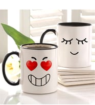 BK Gift Kişiye Özel İkili Relax & Shy Siyah Kupa Bardak