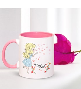 BK Gift Kişiye Özel Çocukluk Aşkı Pembe Kupa Bardak - Kız
