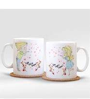BK Gift Kişiye Özel İkili Çocukluk Aşkı Beyaz Kupa Bardak