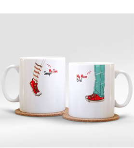 BK Gift Kişiye Özel İkili Güneşim Ayım Beyaz Kupa Bardak