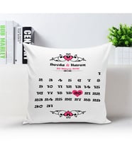 BK Gift Kişiye Özel Takvimli Yıldönümü Beyaz Yastık