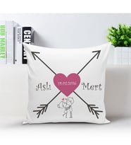 BK Gift Kişiye Özel Beyaz Kare Yastık  - 012