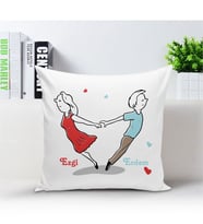 BK Gift Kişiye Özel Beyaz Kare Yastık  - 004