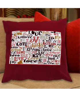 BK Gift Kişiye Özel Kırmızı Kare Yastık  - 001