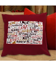 BK Gift Kişiye Özel Kırmızı Kare Yastık  - 001