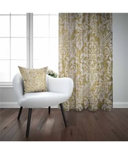 Else Sarı Damask Osmanlı  Desenli 3D Fon Perde 140X270cm
