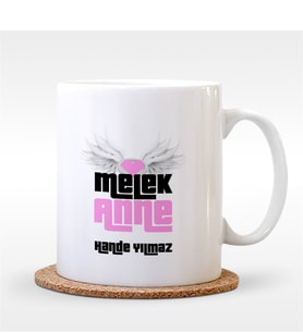 BK Gift Kişiye Özel Melek Anne Beyaz Kupa Bardak - 2