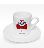 BK Gift Kişiye Özel Yakışıklı Babam Tasarımlı Türk Kahvesi Fincanı - 1