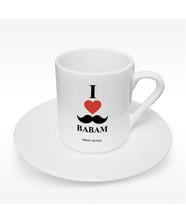 BK Gift Kişiye Özel Babamı Seviyorum Tasarımlı Türk Kahvesi Fincanı - 1