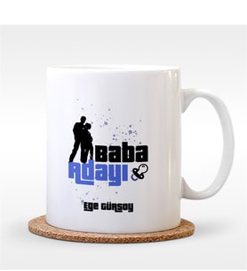 BK Gift Kişiye Özel Baba Adayı Tasarımlı Beyaz Kupa Bardak - 2