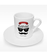 BK Gift Kişiye Özel Yakışıklı Babam Tasarımlı Türk Kahvesi Fincanı - 2