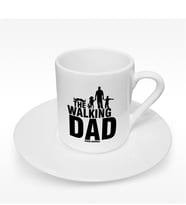 BK Gift Kişiye Özel The Walking Dad Tasarımlı Türk Kahvesi Fincanı - 2
