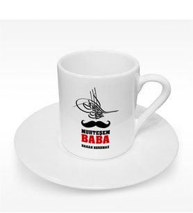 BK Gift Kişiye Özel Muhteşem Baba Tasarımlı Türk Kahvesi Fincanı - 1