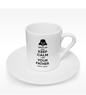 BK Gift Kişiye Özel I Am Your Father Tasarımlı Türk Kahvesi Fincanı - 2