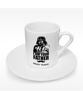 BK Gift Kişiye Özel I Am Your Father Tasarımlı Türk Kahvesi Fincanı - 1