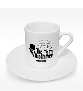 BK Gift Kişiye Özel The Godfather Tasarımlı Türk Kahvesi Fincanı - 1
