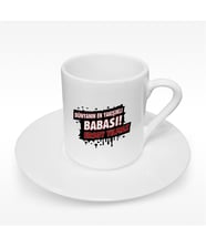 BK Gift Kişiye Özel Dünyanın En Yakışıklı Babası Tasarımlı Türk Kahvesi Fincanı - 2