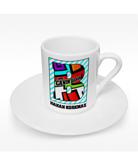 BK Gift Kişiye Özel Canım Babam Tasarımlı Türk Kahvesi Fincanı - 7