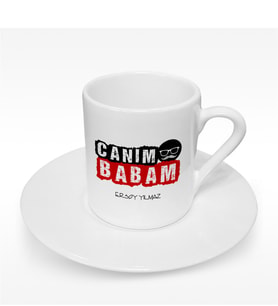 BK Gift Kişiye Özel Canım Babam Tasarımlı Türk Kahvesi Fincanı - 5