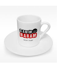BK Gift Kişiye Özel Canım Babam Tasarımlı Türk Kahvesi Fincanı - 5