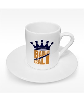 BK Gift Kişiye Özel Babaların Kralı Tasarımlı Türk Kahvesi Fincanı - 1