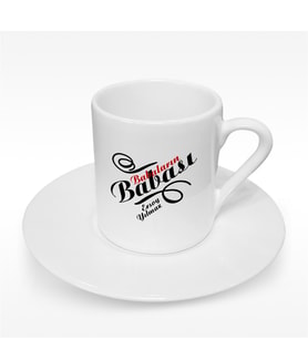 BK Gift Kişiye Özel Babaların Babası Tasarımlı Türk Kahvesi Fincanı - 1