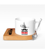 BK Gift Kişiye Özel Muhteşem Baba Tasarımlı Ahşap Altlıklı Seramik Fincan - 1