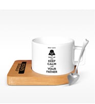 BK Gift Kişiye Özel I Am Your Father Tasarımlı Ahşap Altlıklı Seramik Fincan - 2