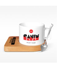 BK Gift Kişiye Özel Canım Babam Tasarımlı Ahşap Altlıklı Seramik Fincan - 4
