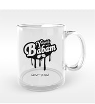 BK Gift Kişiye Özel Yakışıklı Babam Tasarımlı Cam Kupa Bardak - 3