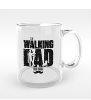 BK Gift Kişiye Özel The Walking Dad Tasarımlı Cam Kupa Bardak - 1