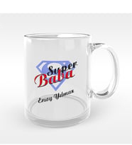 BK Gift Kişiye Özel Süper Baba Tasarımlı Cam Kupa Bardak - 2