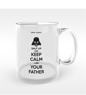 BK Gift Kişiye Özel I Am Your Father Tasarımlı Cam Kupa Bardak - 2