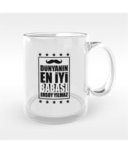 BK Gift Kişiye Özel Dünyanın En İyi Babası Tasarımlı Cam Kupa Bardak - 2