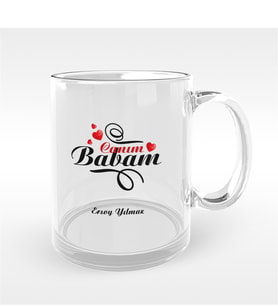 BK Gift Kişiye Özel Canım Babam Tasarımlı Cam Kupa Bardak - 6