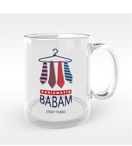 BK Gift Kişiye Özel Karizmatik Babam Tasarımlı Cam Kupa Bardak - 1