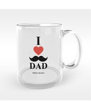 BK Gift Kişiye Özel Babamı Seviyorum Tasarımlı Cam Kupa Bardak - 2