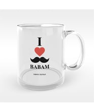 BK Gift Kişiye Özel Babamı Seviyorum Tasarımlı Cam Kupa Bardak - 1