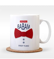 BK Gift Kişiye Özel Yakışıklı Babam Tasarımlı Beyaz Kupa Bardak - 1