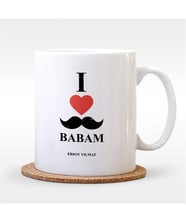 BK Gift Kişiye Özel Babamı Seviyorum Tasarımlı Beyaz Kupa Bardak - 1