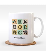 BK Gift Kişiye Özel Mesleki Arkeolog Beyaz Kupa Bardak - 1