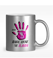 BK Gift Kişiye Özel Baba Anne Ve Ben Tasarımlı Altın Yaldızlı Kupa Bardak - 1