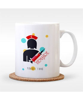 BK Gift Kişiye Özel Mesleki Hemşire Beyaz Kupa Bardak - 3