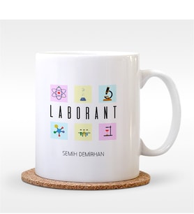 BK Gift Kişiye Özel Mesleki Laborant Beyaz Kupa Bardak - 2