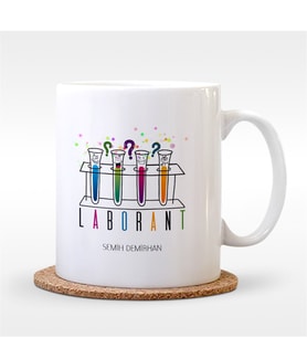 BK Gift Kişiye Özel Mesleki Laborant Beyaz Kupa Bardak - 1