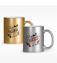 BK Gift Kişiye Özel İkili Anne & Baba Yaldızlı Kupa Bardak - 4