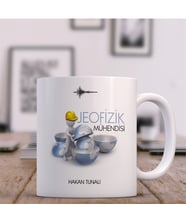 BK Gift Kişiye Özel Mesleki Jeofizik Mühendisi Beyaz Kupa Bardak - 1