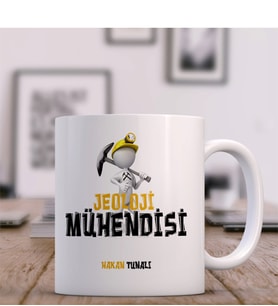 BK Gift Kişiye Özel Mesleki Jeoloji Mühendisi Beyaz Kupa Bardak - 1