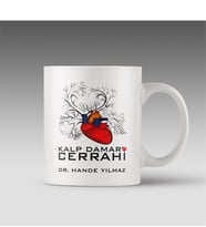 BK Gift Kişiye Özel Mesleki Kalp Damar Cerrahi Beyaz Kupa Bardak - 4