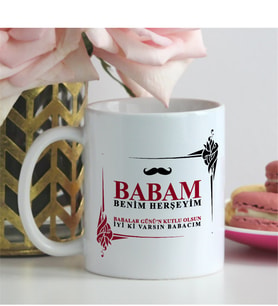 BK Gift Kişiye Özel Beyaz Kupa Bardak (babalar Günü Temalı) 3-t